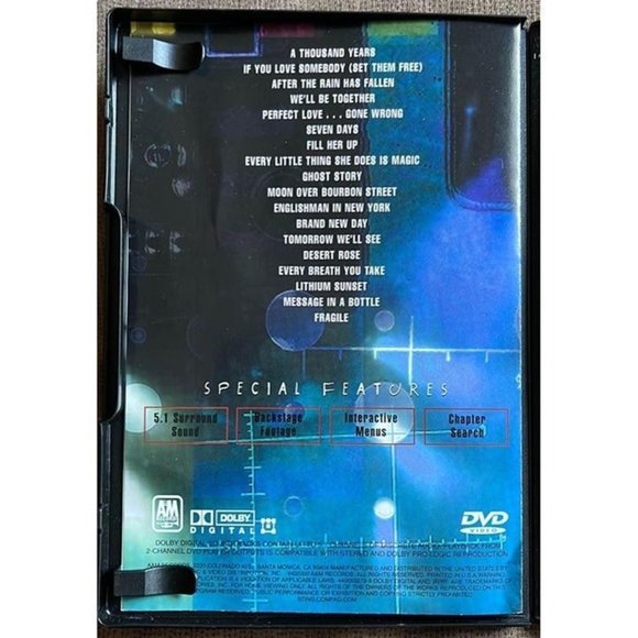 Sting: The Brand New Day Tour - Live From Universal Ampitheatre (DVD, 2000) - Picture 3 of 5